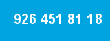 926 451 81 18 926 451 81 18